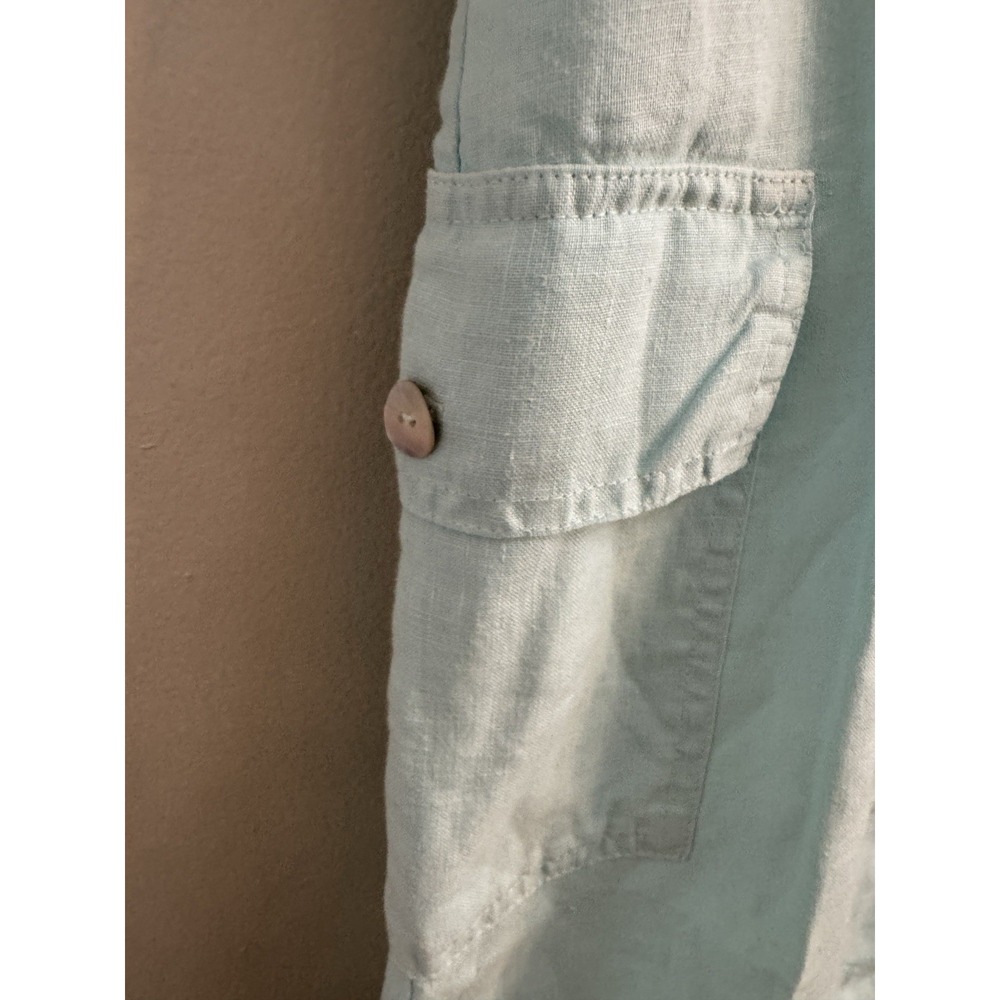 Bryn Walker Linen Knee Length Skirt Light Blue Pull On Straight Women's Medium - Picture 5 of 8